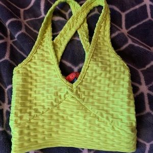 Yellow work out crop top